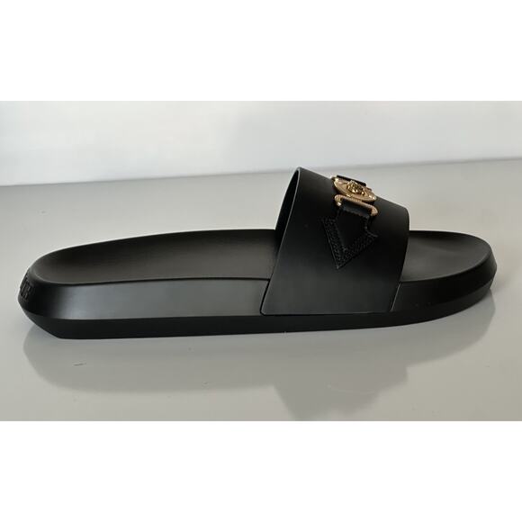 Versace Medusa Black Leather Slides Sandals 14 US (47 Euro) 1010628 NIB $490 - Picture 9 of 16
